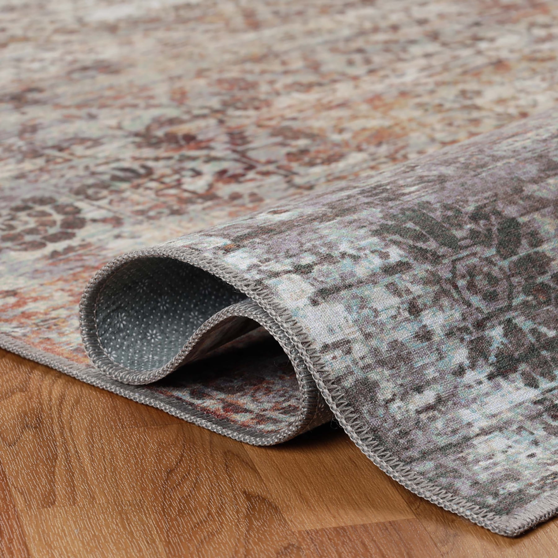 Superior Macaw Lattice Non-Slip Washable Indoor Area Rug, 6' x 9', Cream