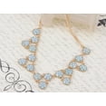 thumbnail image 2 of Golden Tone Light Blue Dainty Daisy Flowers Fashion Collar Necklace Earring Set, 2 of 5