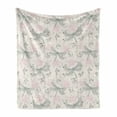 thumbnail image 1 of Dragonfly Soft Flannel Fleece Throw Blanket, Shabby Form Roses Worn Old Vintage Backdrop with Moth Bugs Print, Cozy Plush for Indoor and Outdoor Use, 60" x 80", Pale Pink Pale Grey, by Ambesonne, 1 of 6