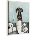 thumbnail image 4 of Kate and Laurel Cute Dachshund Dog Toilet Paper Rolls Blue Teal Bathroom Art Framed Canvas Wall Art by The Creative Bunch Studio 18 x 24 Sylvie Beaded White, Whimsical, Animals, Humor, Bathroom Art, 4 of 8