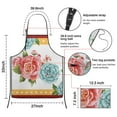 thumbnail image 7 of Women Men Adjustable Bib Apron with Pockets Pioneer Colorful Floral Cooking Kitchen Aprons, 7 of 7