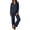 Blue, variant on qafoshin Long Sleeve Pajama Sets for Women Lapel Button Down Tops and Long Pant Two Piece Matching Set Soft Sleepwear