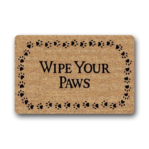 WinHome Popular Puppy Footprint wipe Your Paws Doormat Floor Mats Rugs