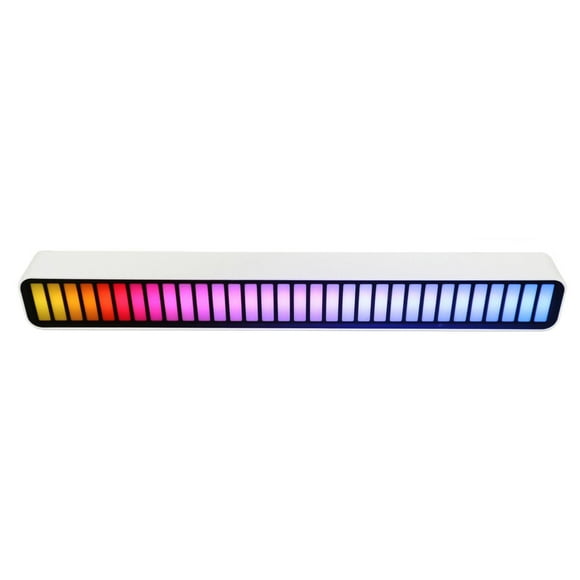 32 Bit RGB Sound Field Pickup Ambient Light Voice Activated Pickup Rhythm Light Sound Reactive LED Light Bar Colorful Fashionable BT Control Lamp Bar for Car Home Office Decoration