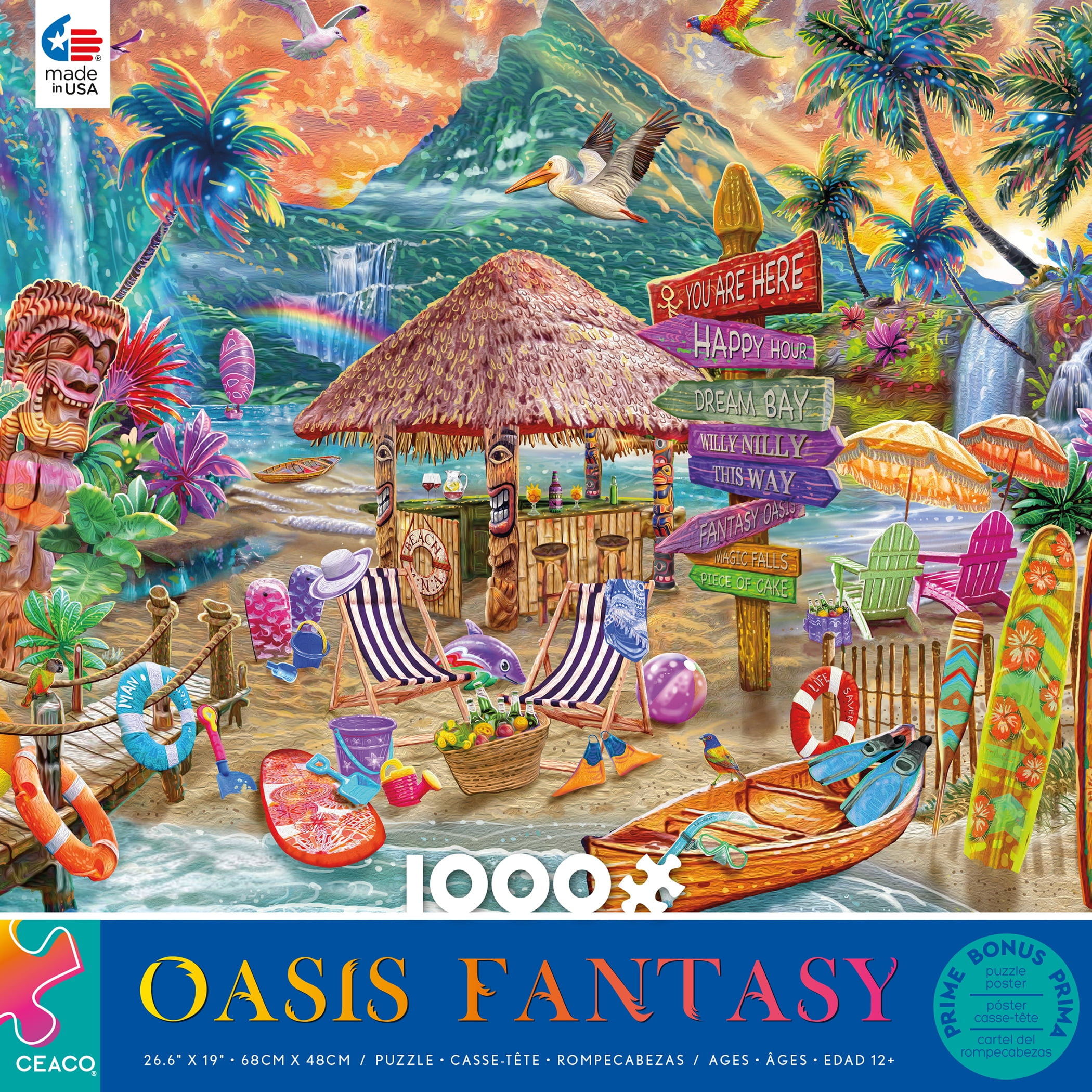 Ceaco - Ocean Magic - Steve Sundram - Oasis Fantasy - 1000pc Piece Interlocking Jigsaw Puzzle