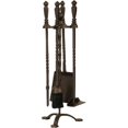 thumbnail image 1 of Dagan 1105B Poêle en Fer Forgé Ensemble d'Outils de Cheminée - Style Torsadé, Bronze - 5 Pcs, 1 of 1