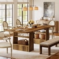 thumbnail image 5 of Tribesigns 63-Inch Dining Table Set of 4, 5-Tier Shelf Kitchen Table for 6-8, Large Modern Rectangle Dining Room Furniture, for Living Room, 5 of 9