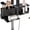 Black, variant on Wall Mounted Hair Tool Organizer Metal Hair Dryer Holder with Drill Free and Screw Installation Styling Tool Storage Rack for Curling Iron Straightener and Accessory