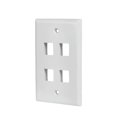 thumbnail image 1 of Plaque Murale Keystone 4 Ports pour RJ45 RJ11 RJ12 RCA F-Type Jack - Blanc, 1 of 1