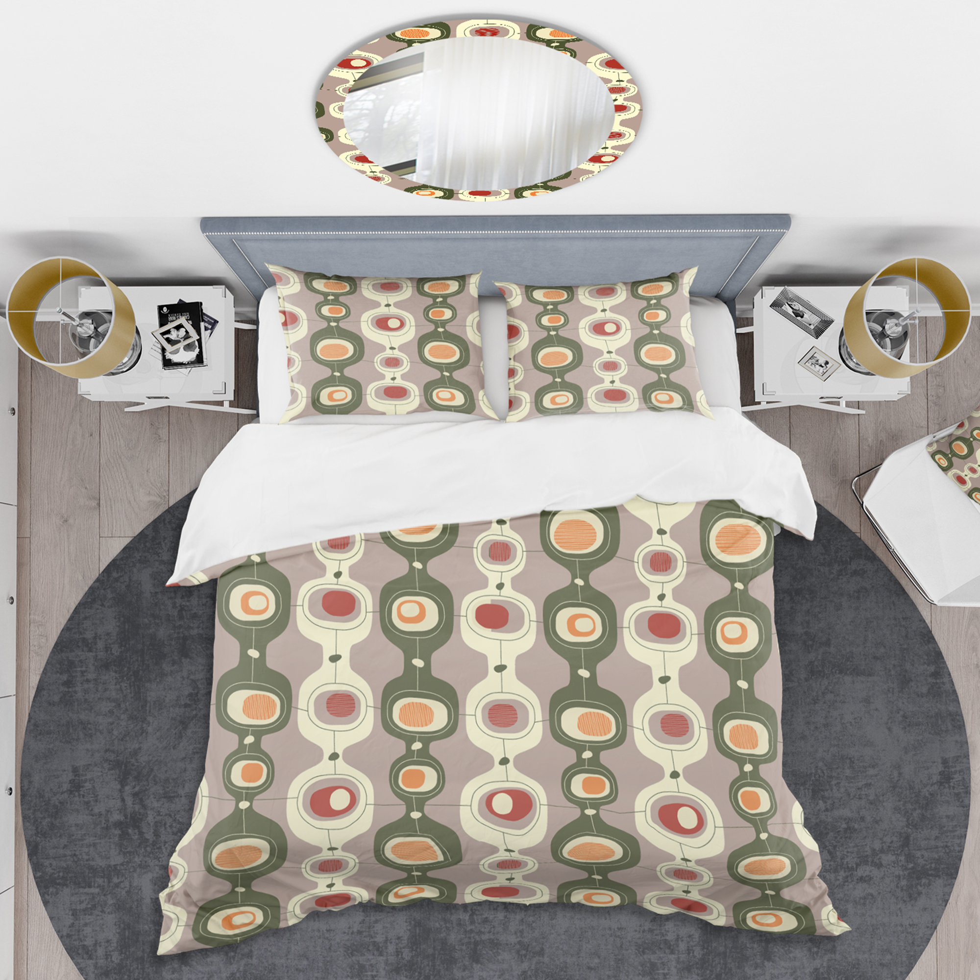 Designart 'Retro Abstract Design X' Mid-Century Modern Duvet Cover Set