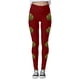 thumbnail image 3 of MKLEKYY Leggings deportivos para mujer Leggings para mujer Leggings de entrenamiento Pantalones con estampado navideño de bloques de color Leggings suaves y elásticos 4152, 3 of 4