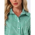 thumbnail image 5 of DARING DIVA 2 Pieces Plaid Pajama Short Sleeve Set Button Down Shirt M Green, 5 of 6