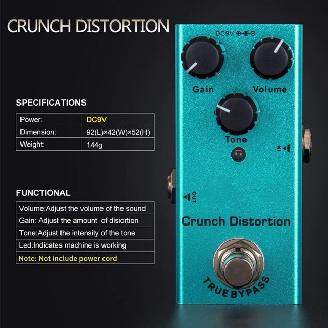 Effet de Guitare Portable Pédale de Distorsion Delay Chorus Trémolo Numérique Overdrive