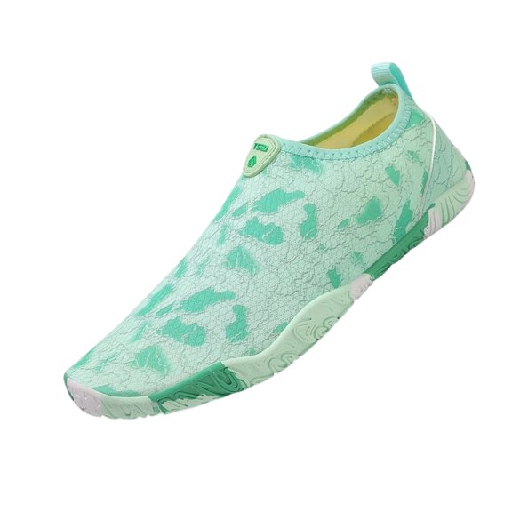 LTTVQM Water Shoes for Women Packable Camo Graphic Quick-Dry Barefoot Aqua Socks for Swim Beach Yoga Surf Pool Sports Breathable Workout Non Slip Shoes Green 36(US-5.5)