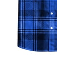 thumbnail image 4 of Gamivast Men's Plaid Flannel Shirts Long Sleeve Button Down Casual Collared Tops Classic Fit Checkered Dress Shirts for Fall Winter Daily Workwear Western Style Blue XL, 4 of 6