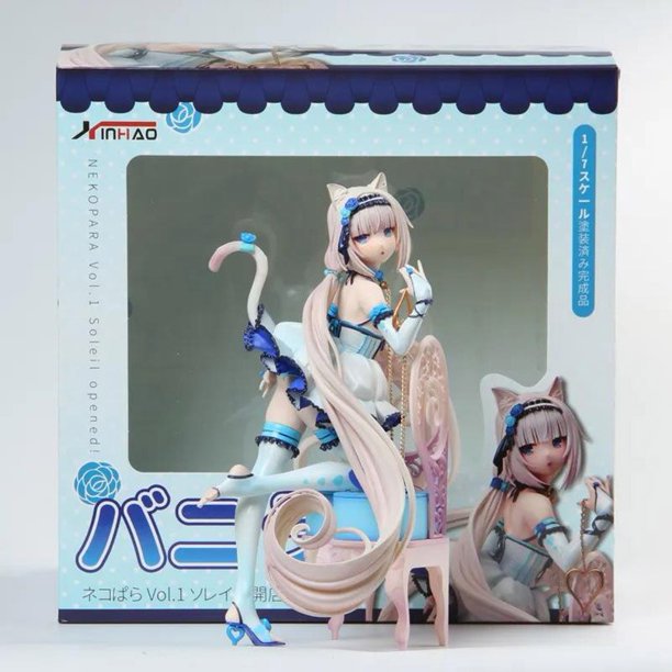 Figuras de acción de NEKOPARA para niños, juguetes de modelos coleccionables de PVC, chocolate, vainilla, 24cm Gong Bohan LED