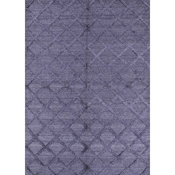 Ahgly Company Indoor Rectangle Mid-Century Modern Dark Slate Blue Purple Oriental Area Rugs, Swatch Sample