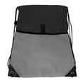 thumbnail image 4 of Mato & Hash Drawstring Cinch Bag Backpack With Mesh Pocket Polyester Tote Sack - 2PK Black CA2600, 4 of 4