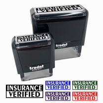 Insurance Verified Self-Inking Rubber Stamp Ink Stamper for Business Office - Lime Green Ink - Large 2-2/4 Inch