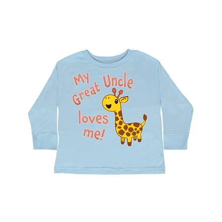 

Inktastic My Great Uncle Loves me- cute giraffe Gift Toddler Boy or Toddler Girl Long Sleeve T-Shirt