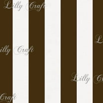 Lilly Craft One Inch Brown and White Stripe Poly Cotton Fabric - Sold by the Yard - 58" / 59"