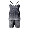 thumbnail image 4 of B91xZ Ensemble de Pyjama Boutonné pour Femmes Chemise à Manches Courtes et Shorts Ensemble de Pyjama Soyeux, Gris Foncé TG, 4 of 4