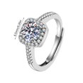 thumbnail image 3 of ddioayh Adjustable Princess Cut Simulated Diamond Ring for Women - Elegant Cubic Zirconia Engagement Wedding Gift, Ideal for Bridal Party, Anniversary, and Everyday Fashion Jewelry, 3 of 9