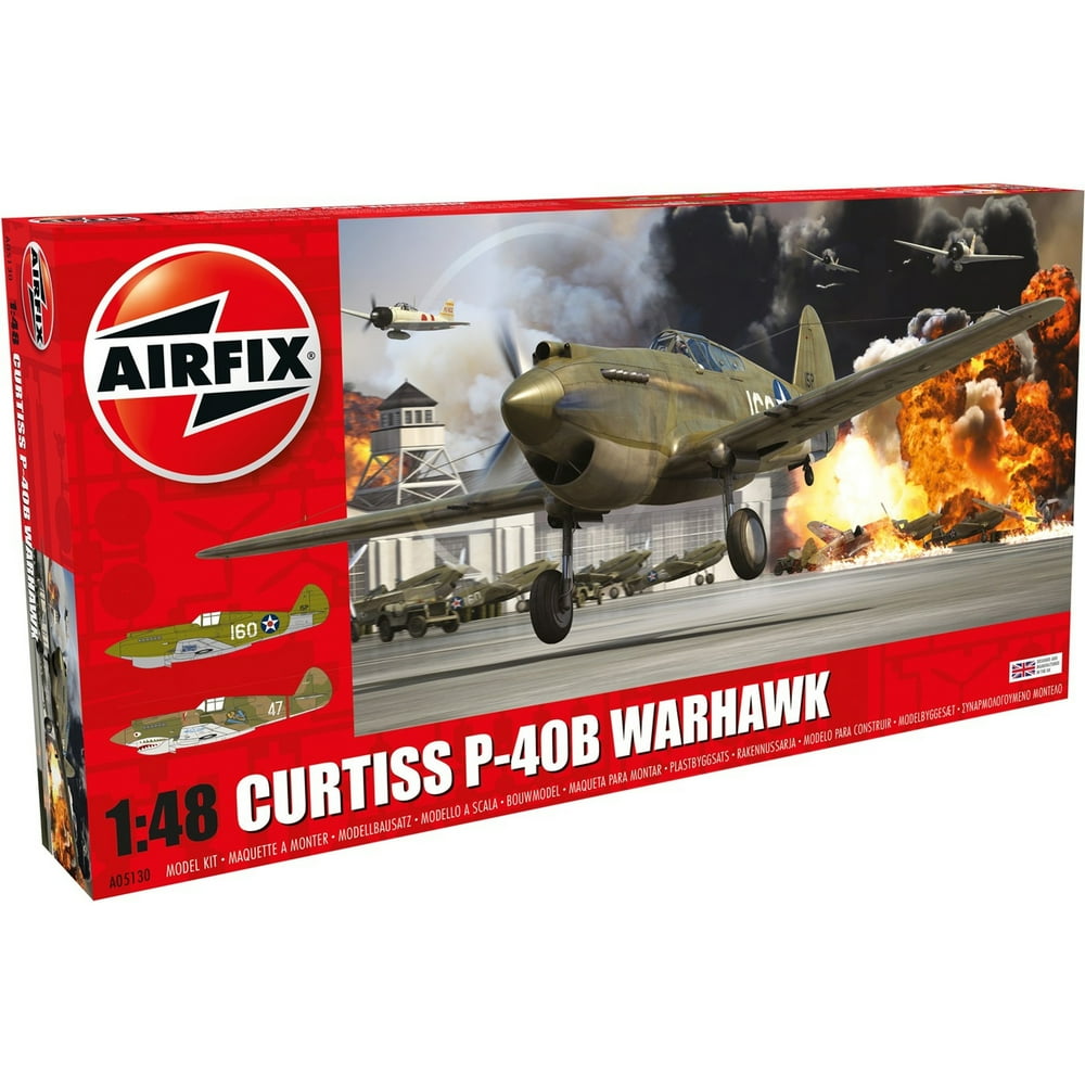 Airfix WWII Curtiss P40B Warhawk 148 Military Aircraft Plastic Model