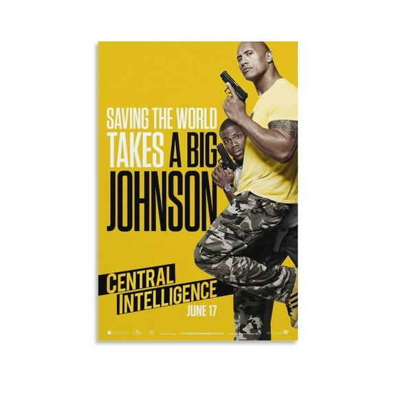 Central Intelligence Classic Movie Poster Posters Wall Art Painting Canvas Gift Living Room Prints Bedroom Decor Poster Artworks 16x24inch(40x60cm)