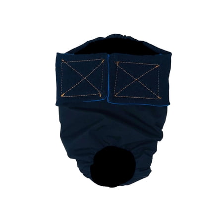 Barkertime Denim on Black Waterproof Premium Dog Diaper - Made in USA