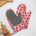 thumbnail image 4 of Gaeub Strawberry And Flowers Print Oven Mitts and Potholders BBQ Gloves,Oven Mitts with Silicone, Non-Slip Cooking Gloves for Cooking Baking Grilling (2 Count), 4 of 6