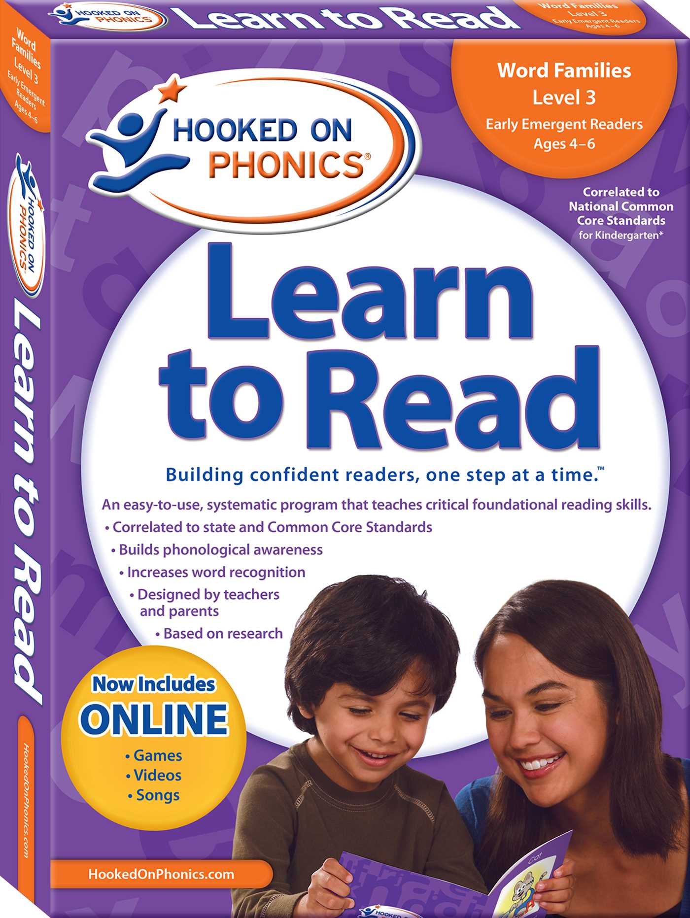 Learn to Read: Hooked on Phonics Learn to Read - Level 3 : Word Families (Early Emergent Readers | Kindergarten | Ages 4-6) (Series #3) (Paperback) - image 1 of 8