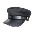 thumbnail image 3 of Gorra de vendedor de periódicos, gorra de cadete, moderna, ajustable, 56-62 cm, gorra de taxista paje para mujeres y hombres Correa negra, 3 of 9