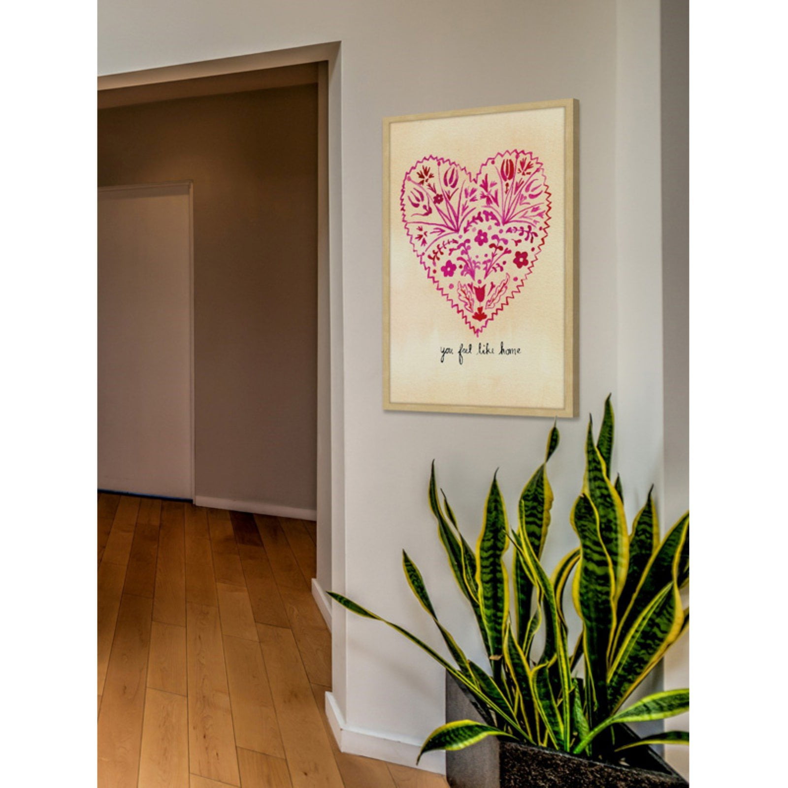 Marmont Hill "Folk Art Valentines" by Christine Lindstrom Framed Painting Print