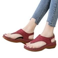thumbnail image 2 of Sandals for Women Girls Orthopedic Flat Shoes Toe Ring Slide Flip Flop Slippers Casual Soft Retro Bohemian Thong Sandals Beach Shoes, 2 of 7
