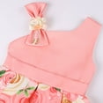 thumbnail image 6 of Zpanxa Baby Girls One Shoulder Dress, Toddler Girls Princess Dress, Little Girls Party Wedding Formal Dress, Rose Print Kids Pageant Flower Girl Sleeveless Dress Orange (10-11 Years), 6 of 8