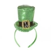 St. Patrick's Day Green Sequin Top Hat Headband