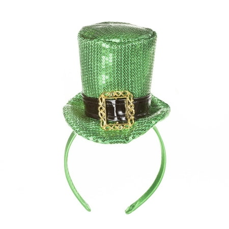 St. Patrick's Day Green Sequin Top Hat Headband