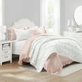 thumbnail image 2 of Rainbow Pom Pom And Stripes Quilt White/Rainbow 3Pc Set Full/Queen, 2 of 11