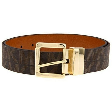 Michael Kors Women's Signature MK Logo Reversible Belt, Brown 553119C