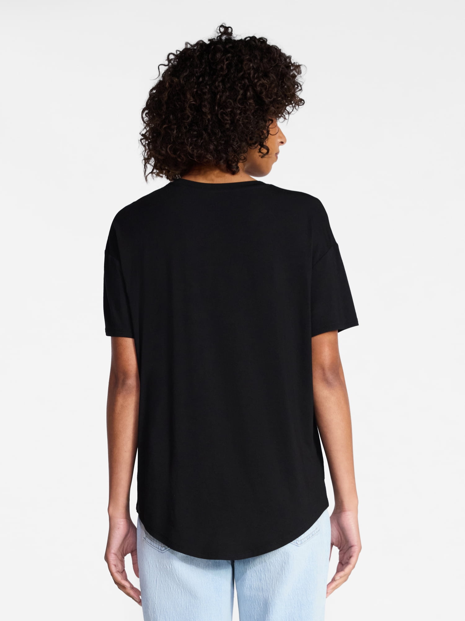 Time and Tru Women's Tunic Tee with Short Sleeves, Sizes XS-XXXL