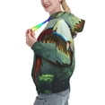 thumbnail image 2 of Daiia Flying Parrots In Jungle Pattern Women's Fashion Hoodies & Sweatshirts with Kangaroo Pocket Hooded Sweatshirt with Eye-catching Drawstrings-Large, 2 of 7