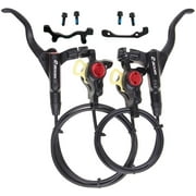BUCKLOS MTB Hydraulic Disc Brakes, Aluminum Alloy Right Front Left Rear Disc Brake Levers, Fit for Mountain Bike PM is Adapter with 53.1inch Rears Cable