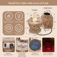 thumbnail image 3 of RADIATA 8 Pcs Boho Outdoor Furniture Set with Fire Pit Table Wicker Patio Sofa Chair, Cream, 3 of 10