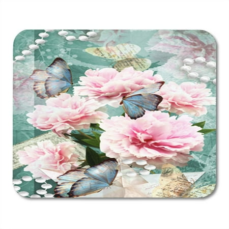 Spring Pearl The Last Flower KDAGR Flower Congratulations with Peonies Butterflies and Pearls Beautiful Spring Mousepad Mouse Pad Mouse Mat 9x10 inch ()