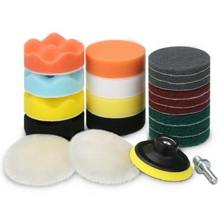 31pcs Car Polishing Sponge Pad Kit, Buffing and Polishing Kit with Waffle  Foam, Wool Grip Pads, Backing Plates, Drill Adapter, Sanding Papers,  Threaded Polisher Grip 