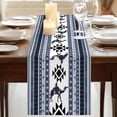 thumbnail image 3 of Table Runners 48 Inches Long Dress Scarves, Navy Blue Boho Farmhouse Kitchen/Dining Table Runner, Short Coffee Tablerunners, Vintage Abstract Art Ethnic Tribe 13x48 Inch, 3 of 9