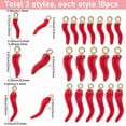 thumbnail image 2 of 1 Box 3 Styles 30Pcs Red Pepper Charms Chili Charm Mini Small Enamel Hot Food Alloy Metal Vegetable Holiday Spicy Charms for Jewelry Making Charms Diy Necklaces Bracelets Earrings Supplies, 2 of 5