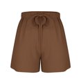 thumbnail image 6 of BiZtdJrK Womens Pajama Shorts Drawstring Elastic Waist Ruffle Bottoms Shorts Baggy Comfy Lightweight Gym Yoga Shorts on sale clearance 2025 Brown XXL, 6 of 9