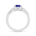 thumbnail image 2 of Angara Natural 0.9 Ct. Tanzanite with Diamond Halo Ring in 14K White Gold for Women (Ring Size: 12), 2 of 8